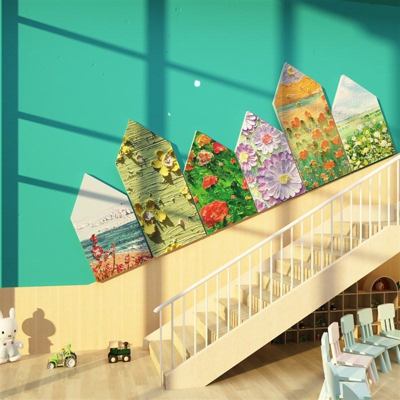 美术教室布置装饰贴纸幼儿园环创主题墙面环境布置材料展示作成品