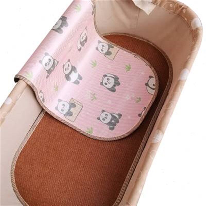 宝宝摇蓝床凉席双面竹席婴儿吊床冰丝席电动摇篮席子推车凉席定做