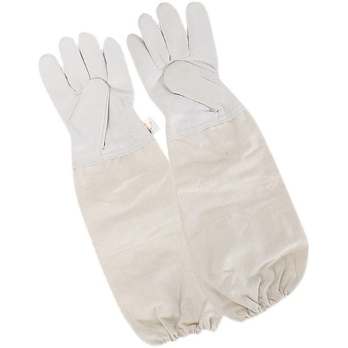 养蜂取蜂蜜羊皮手套加厚透气防蜂蛰帆布手套专用养蜂工具