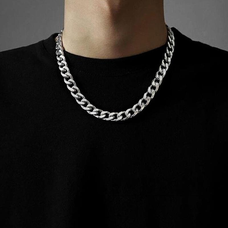 速发Stainless Steel Chain Necklace Long Hip Hop for Women Me