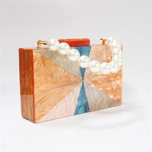 Clasp Should Women Geometric Acrylic Orange Brand 速发Marble