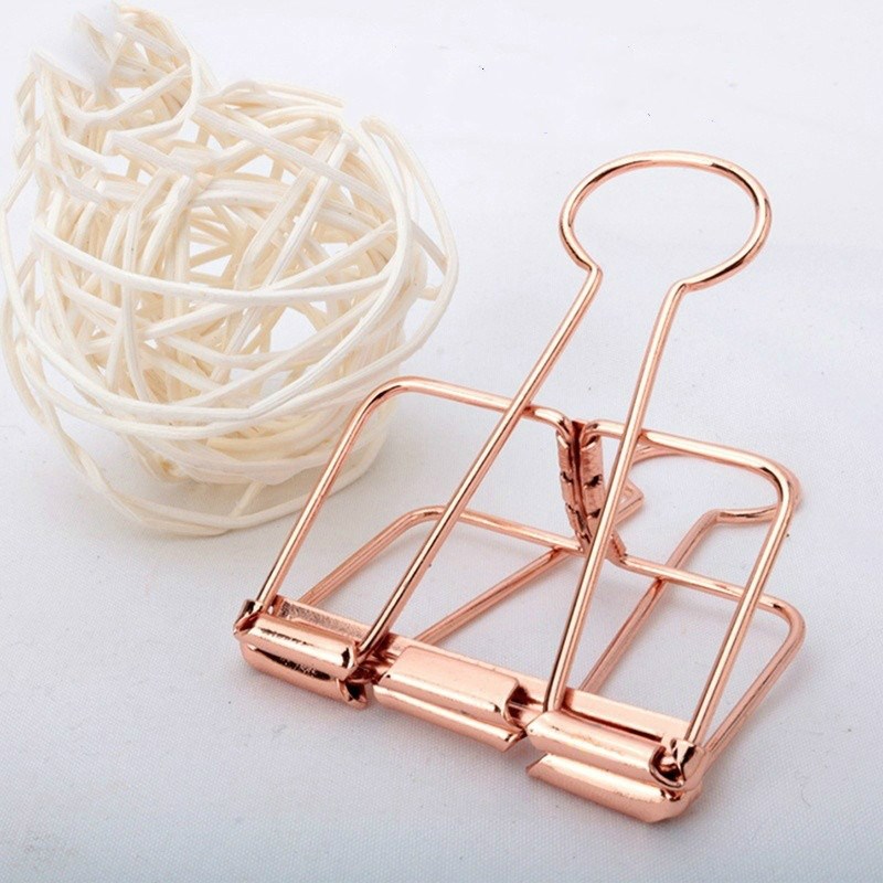 10Pcs Rosegold Binder Clips Paper Clip Office School Supplie-封面