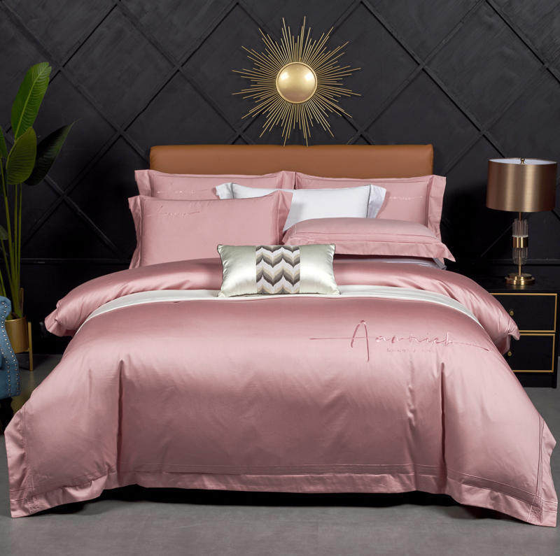 新品小也家居春夏四件套纯棉全棉床单F红色床上用品100支新疆长绒