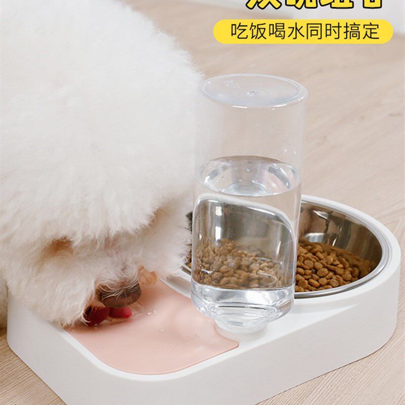 不湿嘴两用宠物碗 狗碗猫碗双碗自动续水碗喝水猫食盆狗盆防打翻