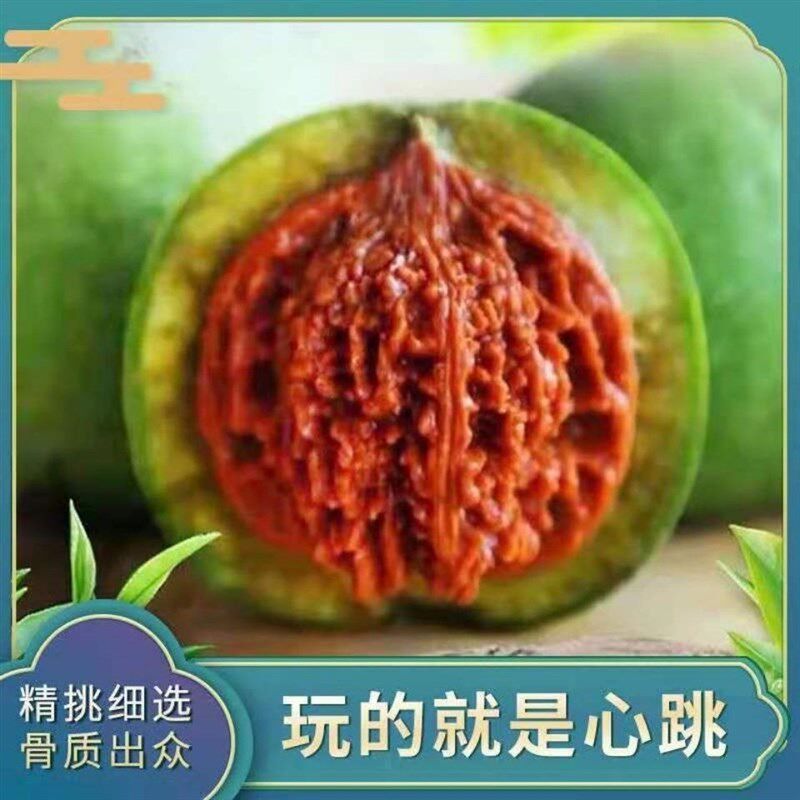 小众高货文玩核桃赌青皮把玩王勇麒麟纹闷尖白狮子头官帽野生老树