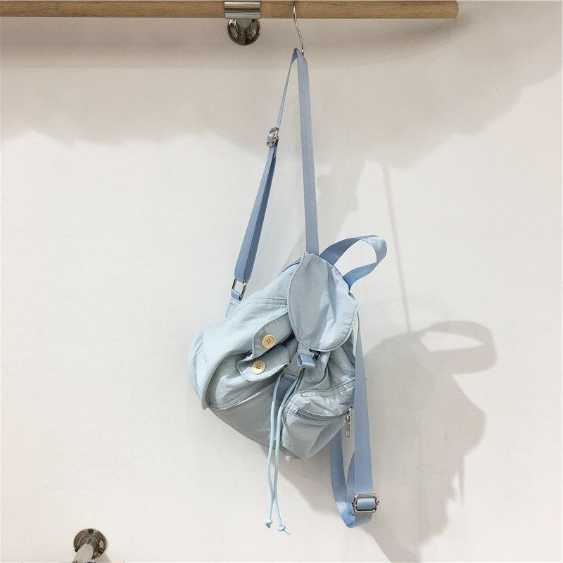 小脏柜 新款韩系小众时髦多口袋抽绳尼龙束口双肩包实用百搭背包,箱包皮具/热销女包/男包,通用款女包,淘宝优惠券,粉丝福利购,淘宝优惠卷