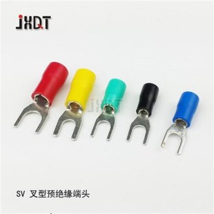 接线端子 叉形预绝缘端子 线F耳 线鼻子 1000只紫铜 SV2 端头