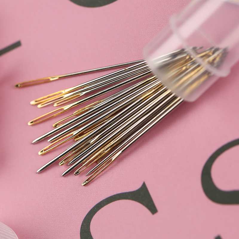 推荐34PCS Golden Tail Sewing Needles Cross Stitch Needle wit