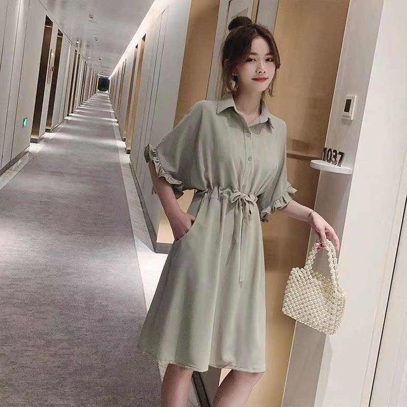 夏季哺乳衣外出辣妈款产后时尚收腰显瘦喂奶衣服中长款哺乳连衣裙