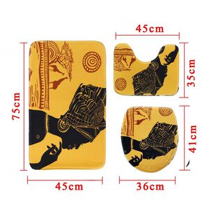 4pcs/sat Shower turCain Bath Mat Set African Women PZattern