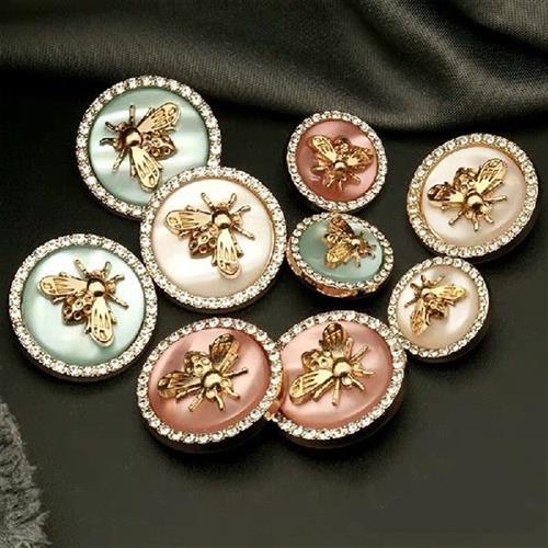 速发6pcs Pink Blue Retro Rhinestones Diamond Decor Metal BEE 3C数码配件 手机同屏器 原图主图