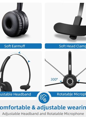 Call Center VOIP Headset Mono Bluetooth Wireless Noise Cance