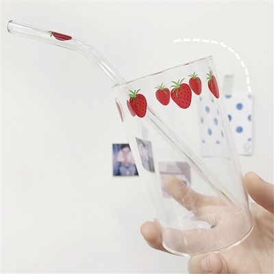 300ML Strawberry Cute Nordic Glass Cup Creative Transparent