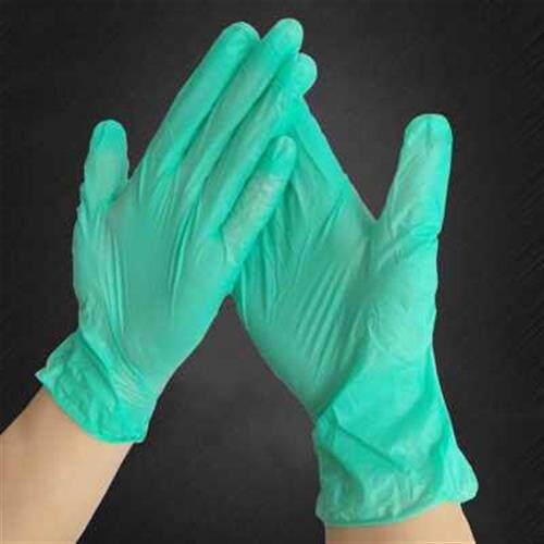 现货Thickened PVC disposable gloves Blue tanrMonitrile rubbe