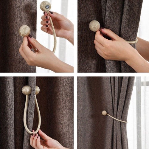 速发2019 New Magnetic Pearl Ball Curtain Tiebacks Tie Backs