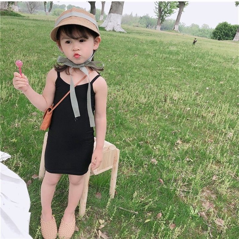女童吊带背心裙2023新款夏季宝宝女孩睡衣儿童上衣外穿百搭打底衫