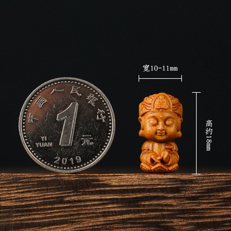 檀香木八大守护神diy配件佛头吊坠手串配饰散珠木雕品配珠本命佛