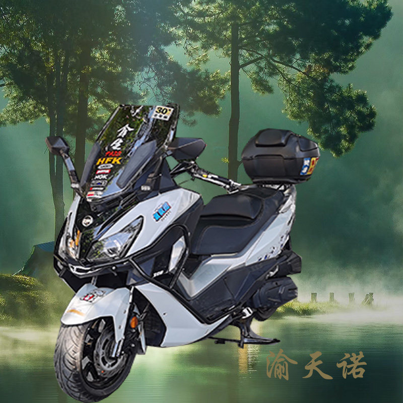 适用三阳巡弋300摩托车保险杠改装防摔前护栏双s层工艺漆无损安装