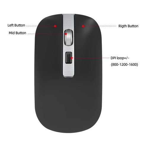 Wireless Bluetooth Mouse 2.4G Dual Mode Silent Mouse 4 Key 1
