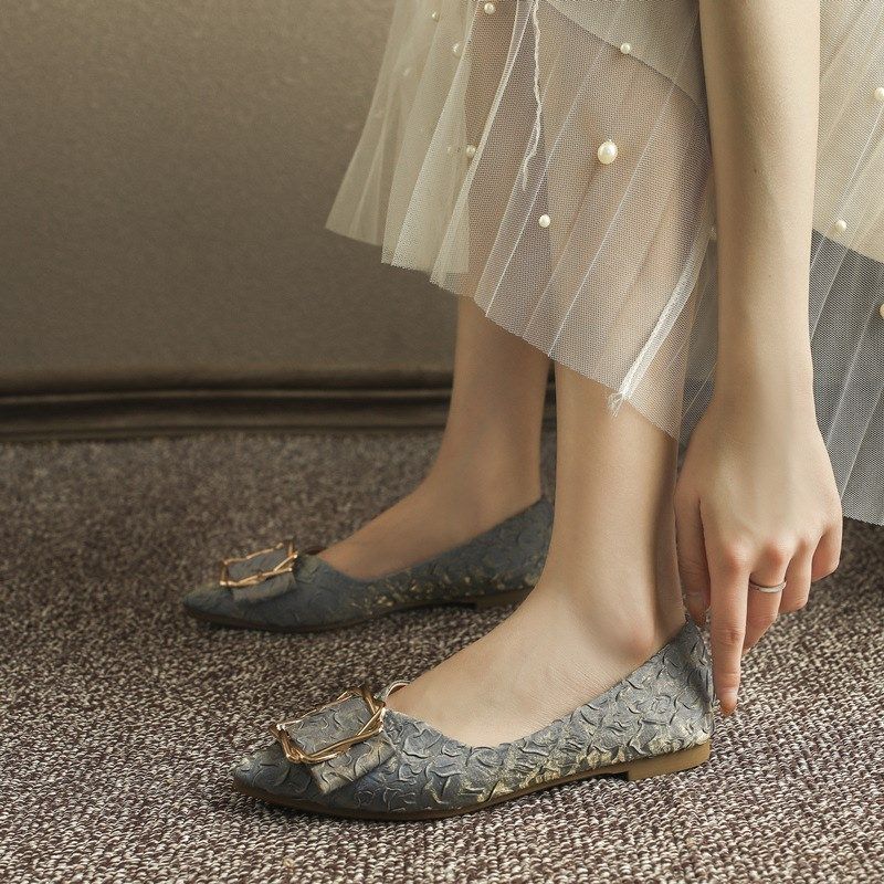 单鞋女平底2024秋季尖头软底不累脚豆豆蛋卷瓢鞋大码女鞋41一43夏,女鞋,浅口单鞋,淘宝优惠券,粉丝福利购,淘宝优惠卷