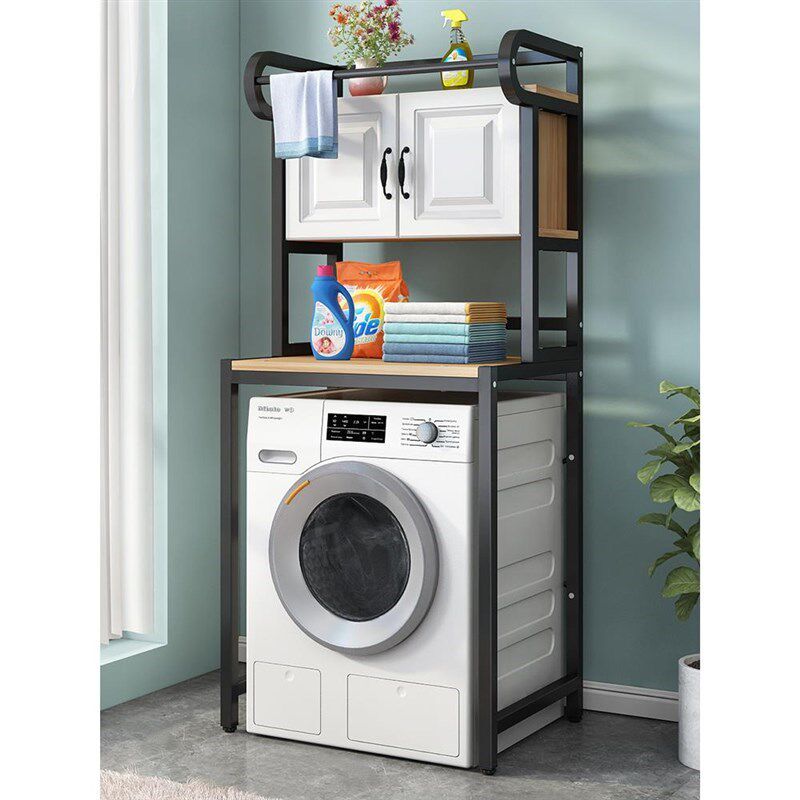 洗衣机置物架落地阳台上方多功能洗衣柜浴室翻盖滚筒收纳储物架子