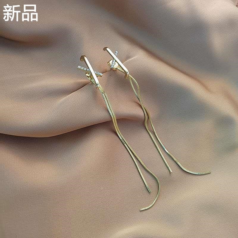 无耳洞蚊香盘耳夹耳饰特别设计气流苏感长款质简约圆脸显瘦的新品