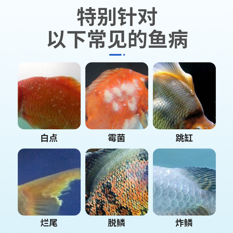 现货鱼缸专用海盐黄粉鱼药亚甲基蓝白点观赏鱼盐鱼缸消毒杀菌药水