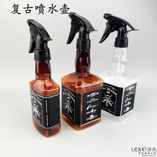 油头巴伯新款 喷水壶喷壶携带网红复古鸡尾酒瓶大号600毫升四方形