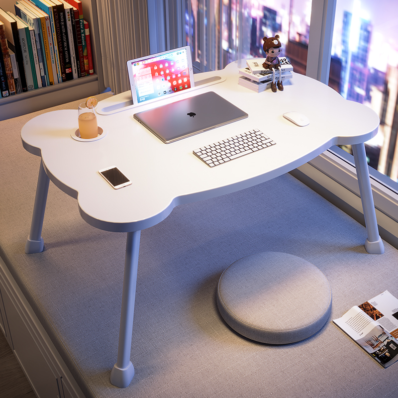床上书桌懒人笔记本电脑桌家用折叠桌卧室飘窗坐地小桌子F学生宿