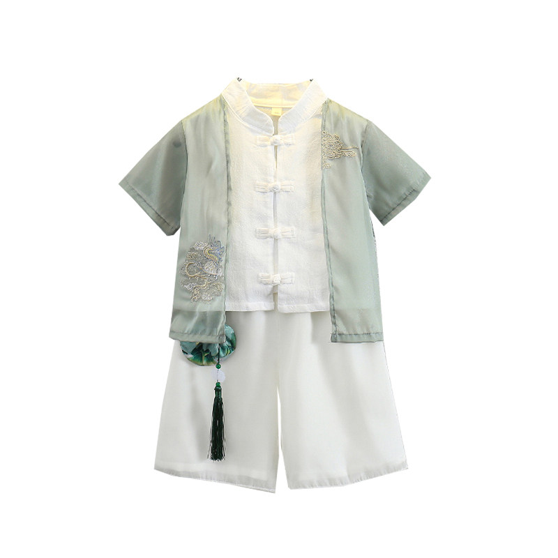 工厂销儿童汉服男童夏装幼t儿园表演服古风夏季端午演出服套装周
