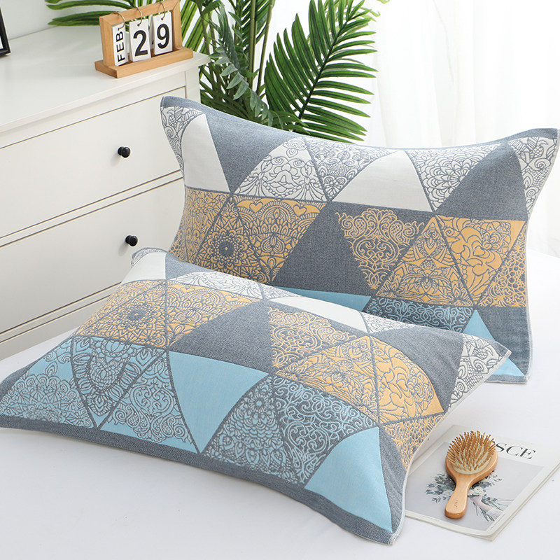 纯棉枕巾加厚全棉k纱布情侣枕头巾一对装成人加大四季单人枕芯盖