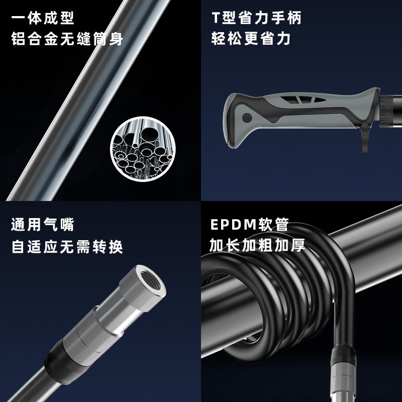 山地车前叉打气筒专用高压自行车后胆避震便携式车架通用带气压表