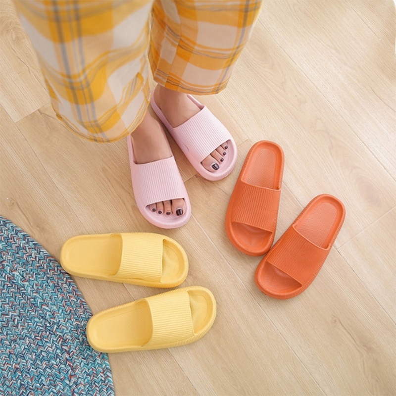 速发Thick Sole Home Women Slippers Ladies Platform Flat Shoe