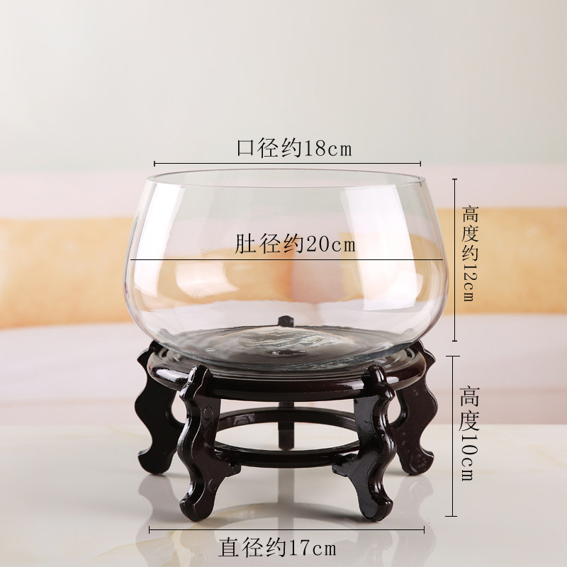 速发鱼缸透明玻璃办公桌创意水培圆形金鱼缸乌龟缸迷你桌面小型乌