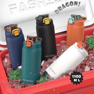 大容量316不锈钢保p温杯男女高颜值户外运动便携水壶吸管杯子