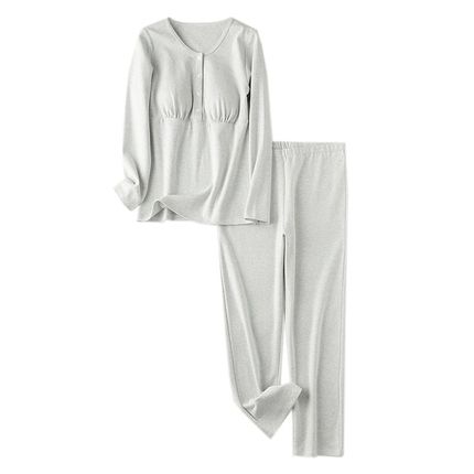月子服秋冬款加厚纯棉产后哺乳孕妇睡衣大码带胸垫产妇喂奶家居服