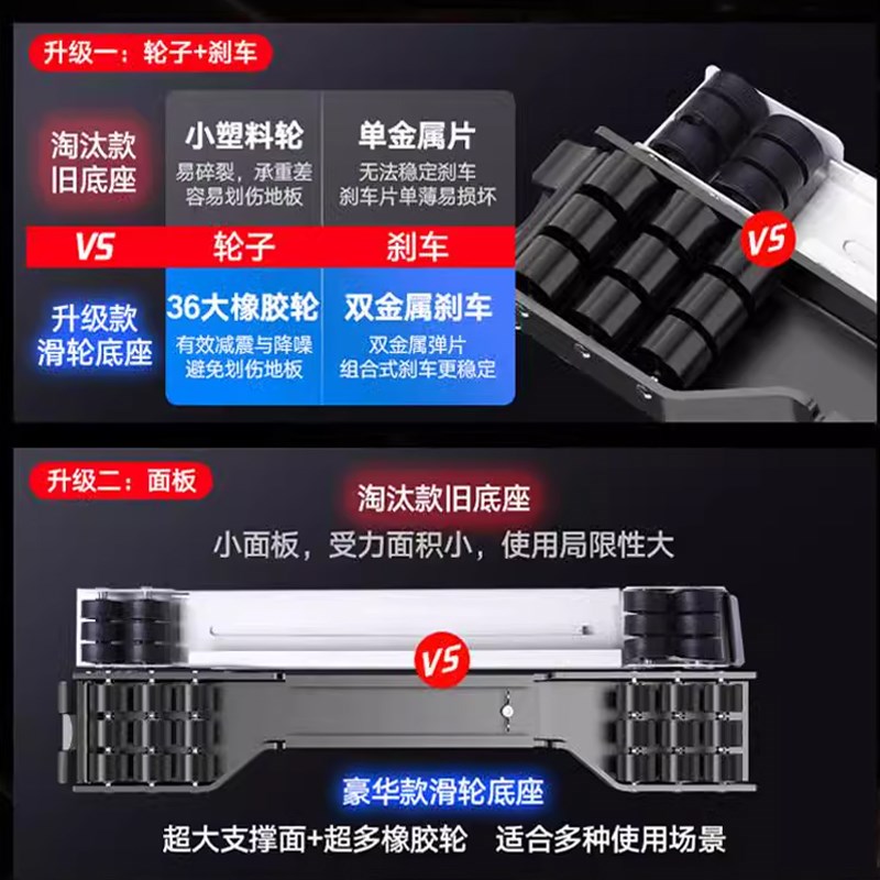 洗衣机底座架可移动冰箱万向滑轮支架滚筒专用垫高通用防滑震脚垫