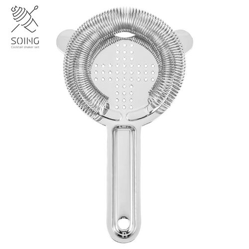 SOING304不锈钢调酒十字滤冰器 过滤器滤冰块器隔冰器隔冰滤网漏