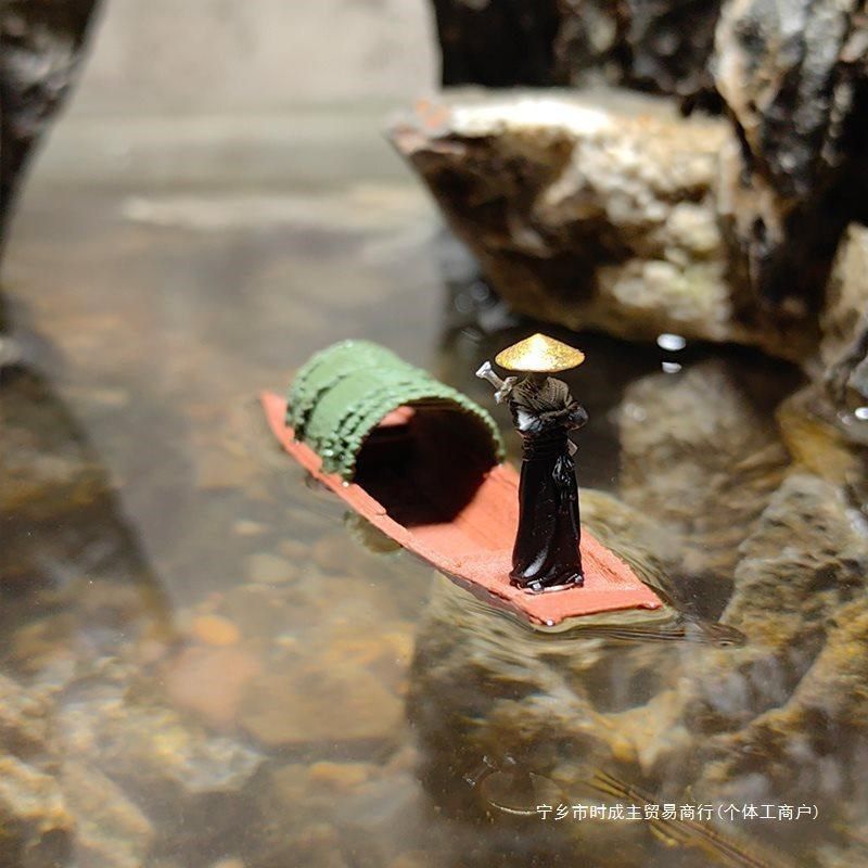 鱼缸造景小摆件下水漂浮乌篷船假山微景观水陆缸庭院盆景书房模型,家居饰品,户外/庭院摆件,淘宝优惠券,粉丝福利购,淘宝优惠卷