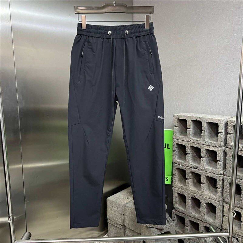 潮牌夏季新款户外痞帅个性冲锋裤男士修身直筒休闲裤时尚黑色长裤