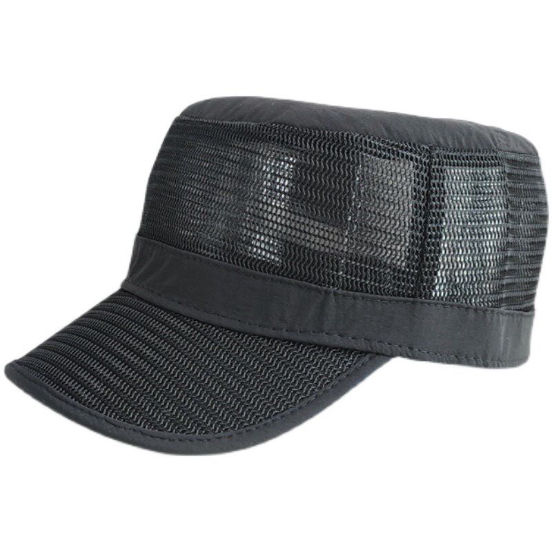 透气平顶帽后封口全封闭男帽子z夏季款短帽檐大头围大码韩版遮阳