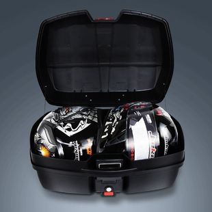 新品可以放双头盔的尾箱放置箱摩托车后备箱通用特大号箱子电动车