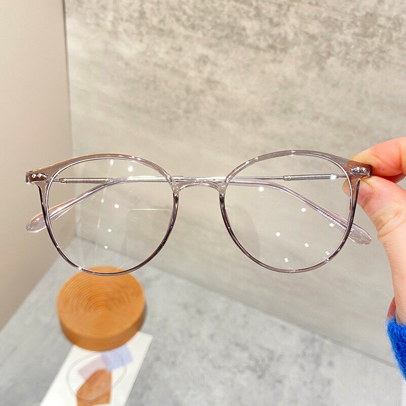 透明眼镜框女文艺复古近视潮大框韩国白色透明框架网红平光近视镜