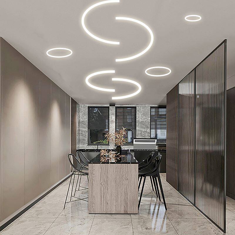 推荐弧形铝槽led灯带条防水定制明装暗装可弯曲悬吊式天花板线型