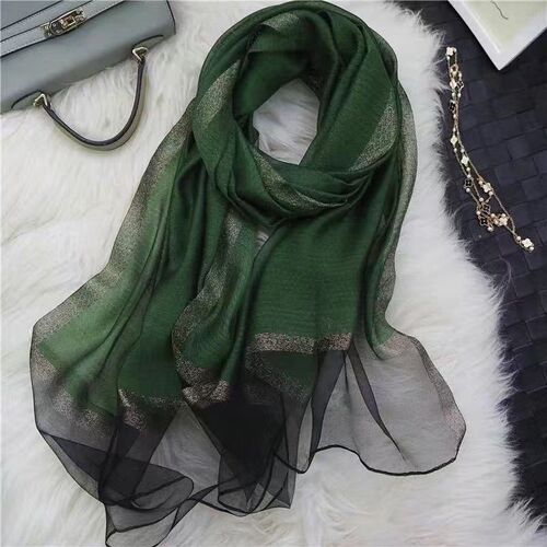 小众高货Popular Linen Plant Dyed White Scarf Summer Sunscree