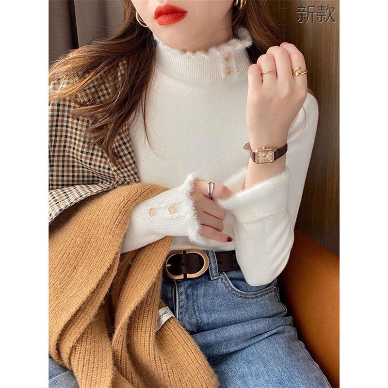 一体绒毛衣女保暖内搭2秋024冬设计感洋气打底衫加绒半高领上新款,户外/登山/野营/旅行用品,毛衣,淘宝优惠券,粉丝福利购,淘宝优惠卷