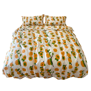 好柿发生 纯棉四件套全棉斜纹被套卡通儿童样板房床品3件套床笠式