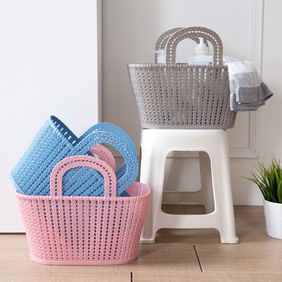 Rattan Basket Storage-Organizer Plastic Sundries Bathroom Ho