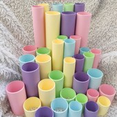 彩色幼儿园卷纸芯硬纸筒 饰绘画纸管 创意手工益智搭建N教室布置装