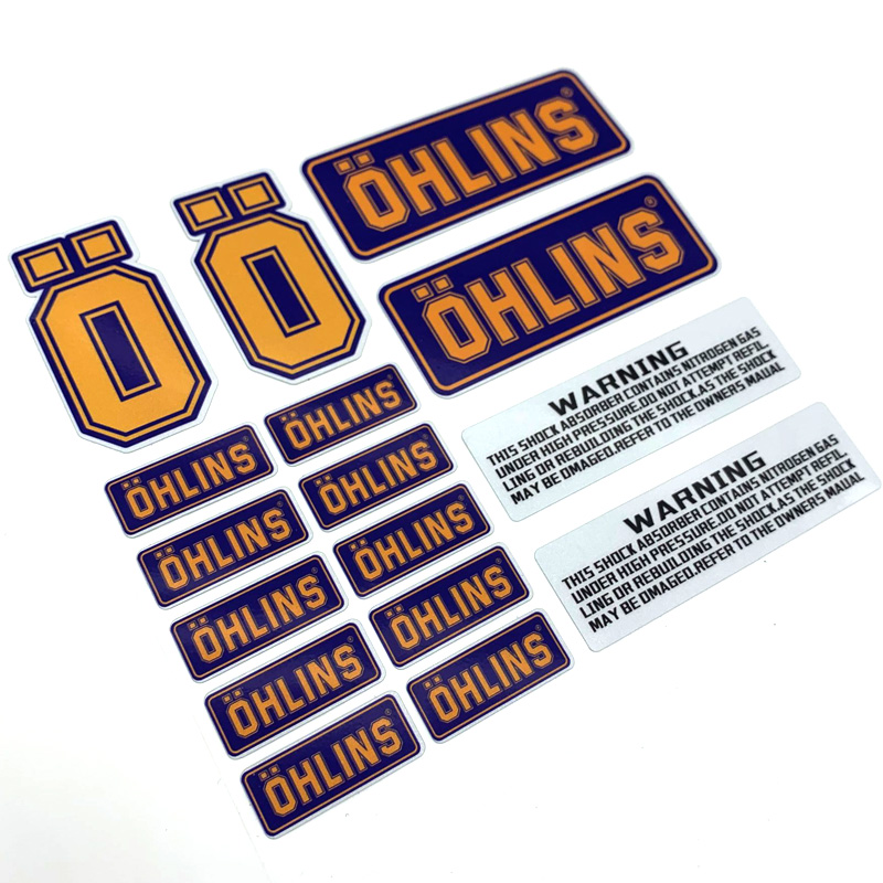 适用于OHLINS欧林斯避震器改装用品黑色套装摩托车机车反光贴纸